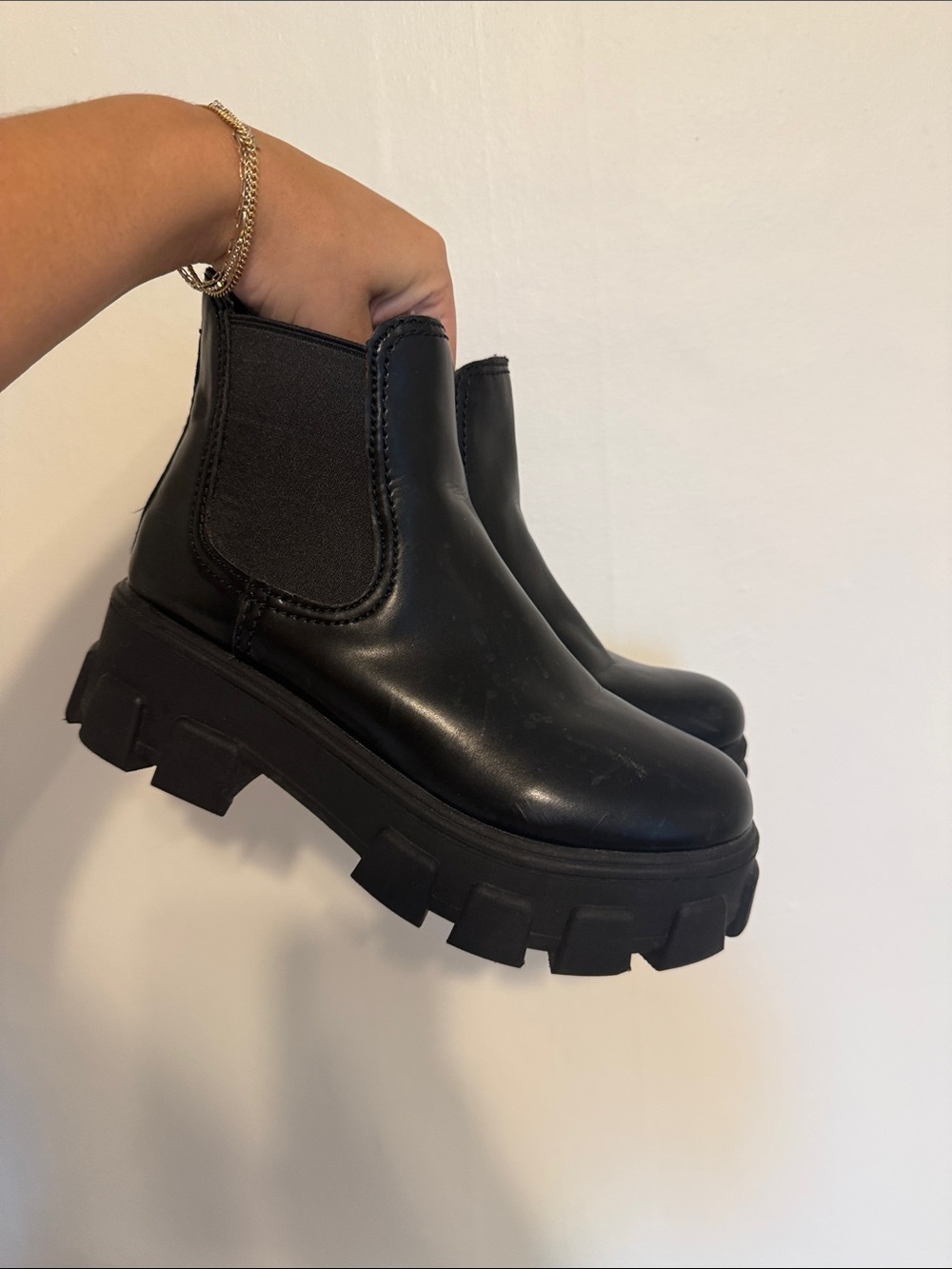 Circus by Sam Edelman Black Chunky Chelsea Lug Boots